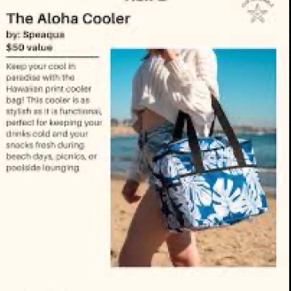 ALOHA COOLER by SPEAQUA HAWAIIAN PRINT COOLER BAG FEATURES WHITE MONSTERA LEAF
